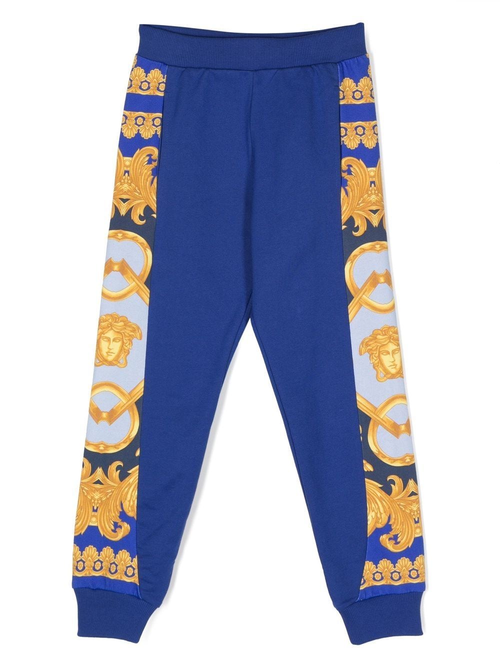 Versace Kids Barocco-panel track pants - Blue von Versace Kids