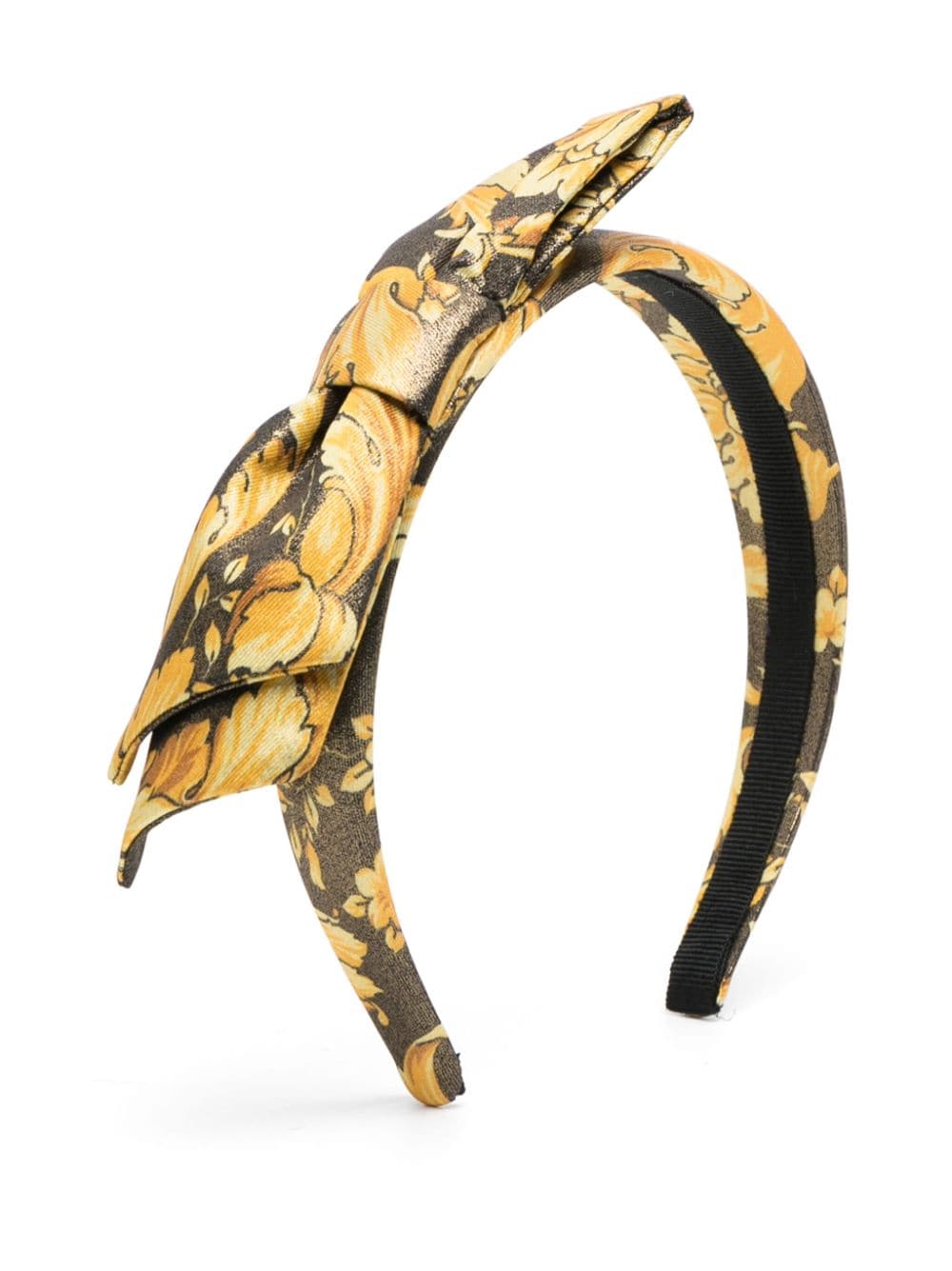 Versace Kids Barocco-print bow-detail headband - Black von Versace Kids