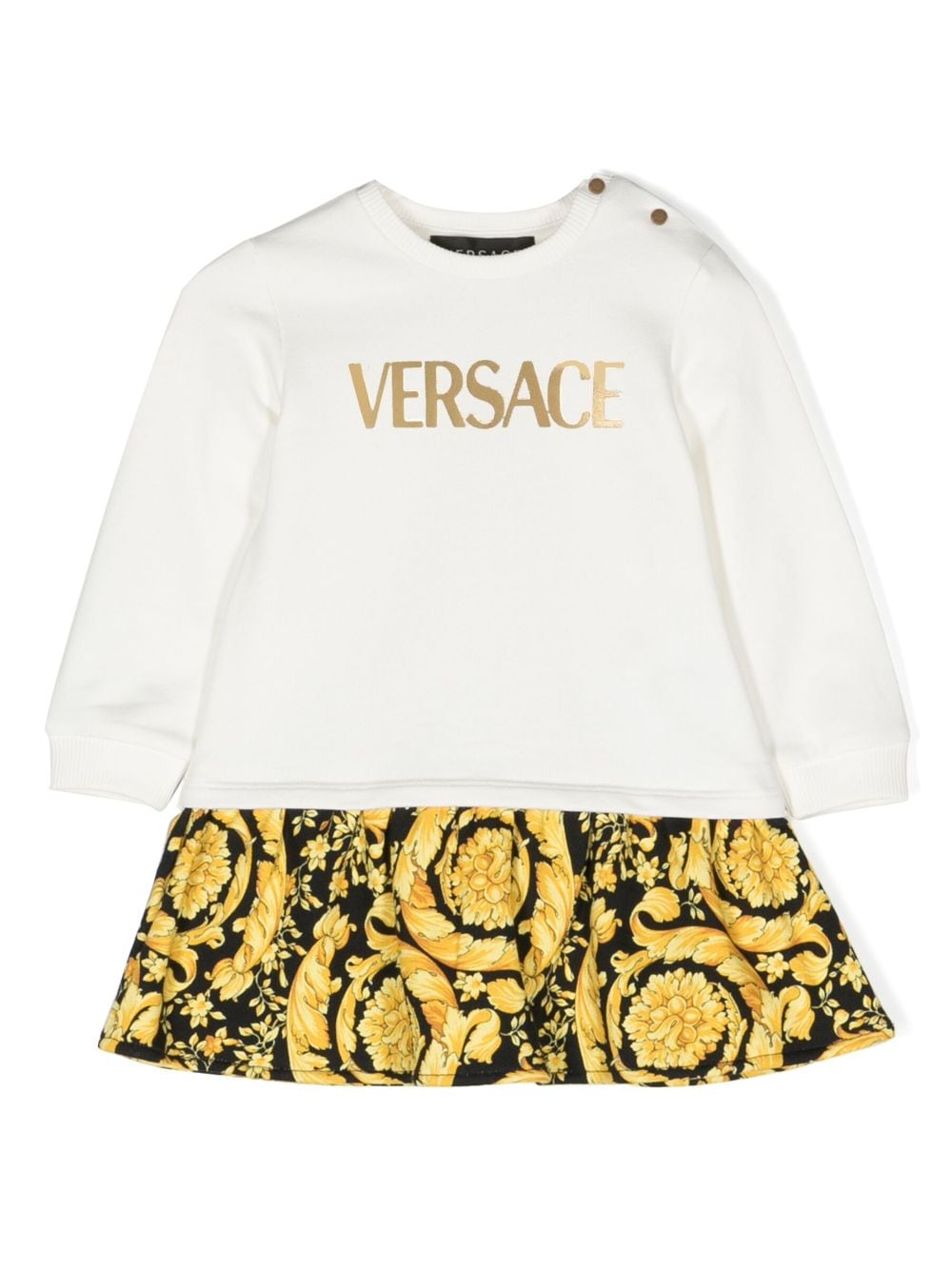 Versace Kids Barocco-print cotton sweatshirt dress - White von Versace Kids