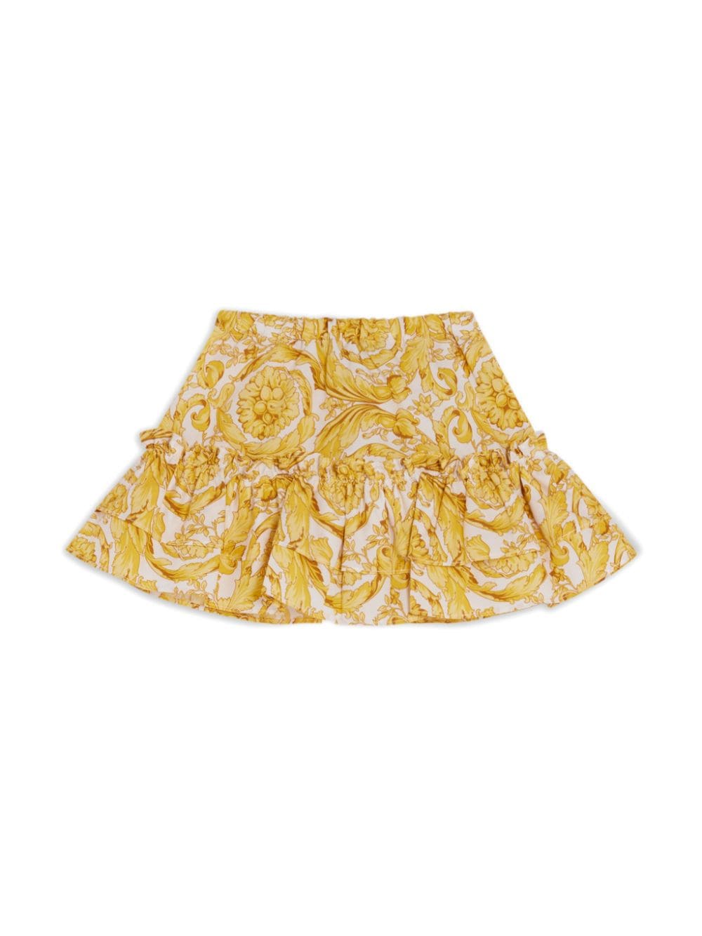 Versace Kids Barocco-print flared skirt - Yellow von Versace Kids