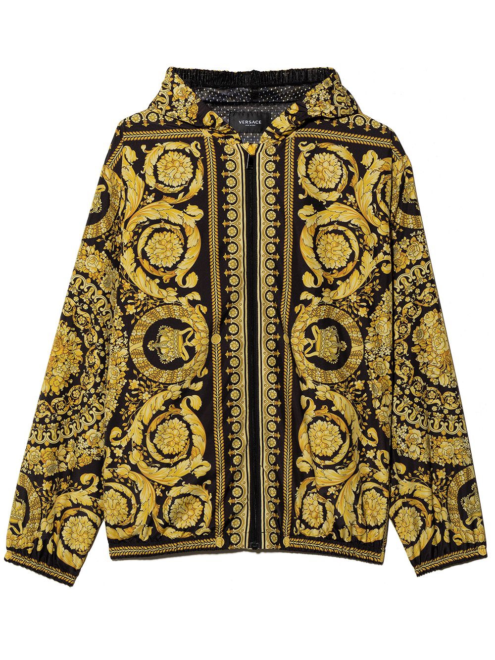 Versace Kids Barocco print hooded bomber jacket - Black von Versace Kids