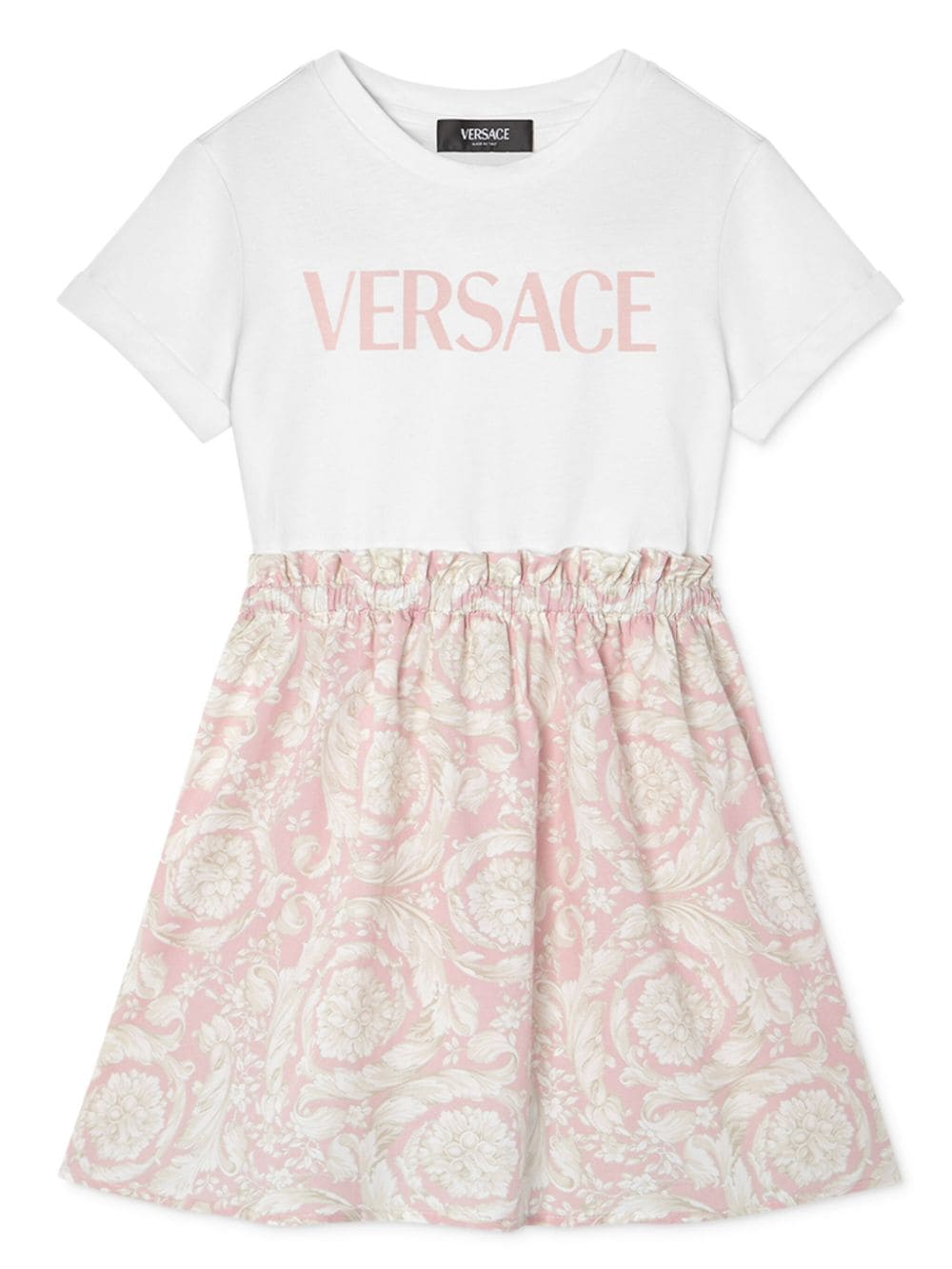 Versace Kids Barocco-print panelled dress - Pink von Versace Kids