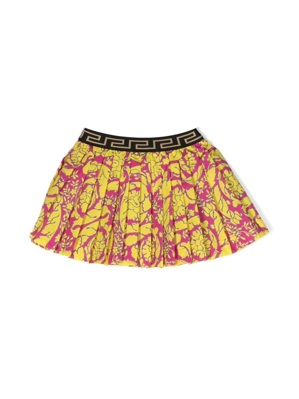 Versace Kids Barocco-print pleated skirt - Yellow von Versace Kids