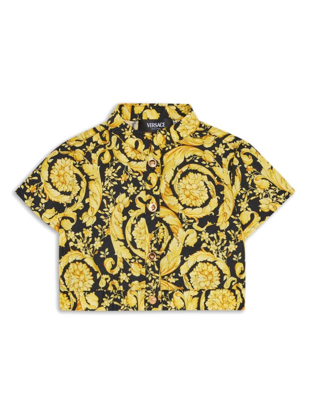 Versace Kids Barocco-print short-sleeve shirt - Black von Versace Kids