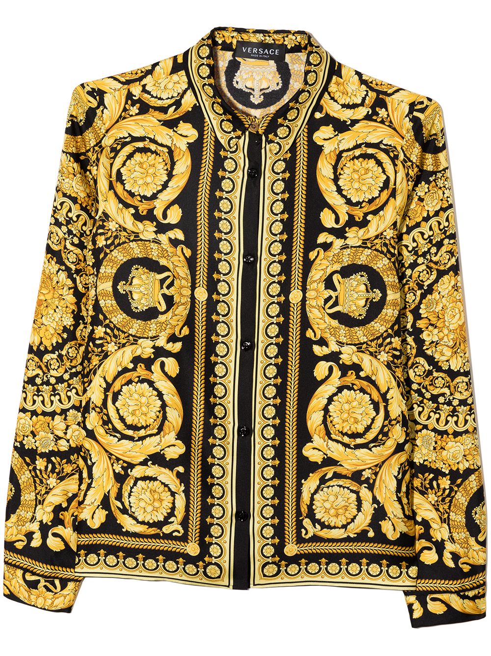 Versace Kids Barocco-print silk shirt - Black von Versace Kids