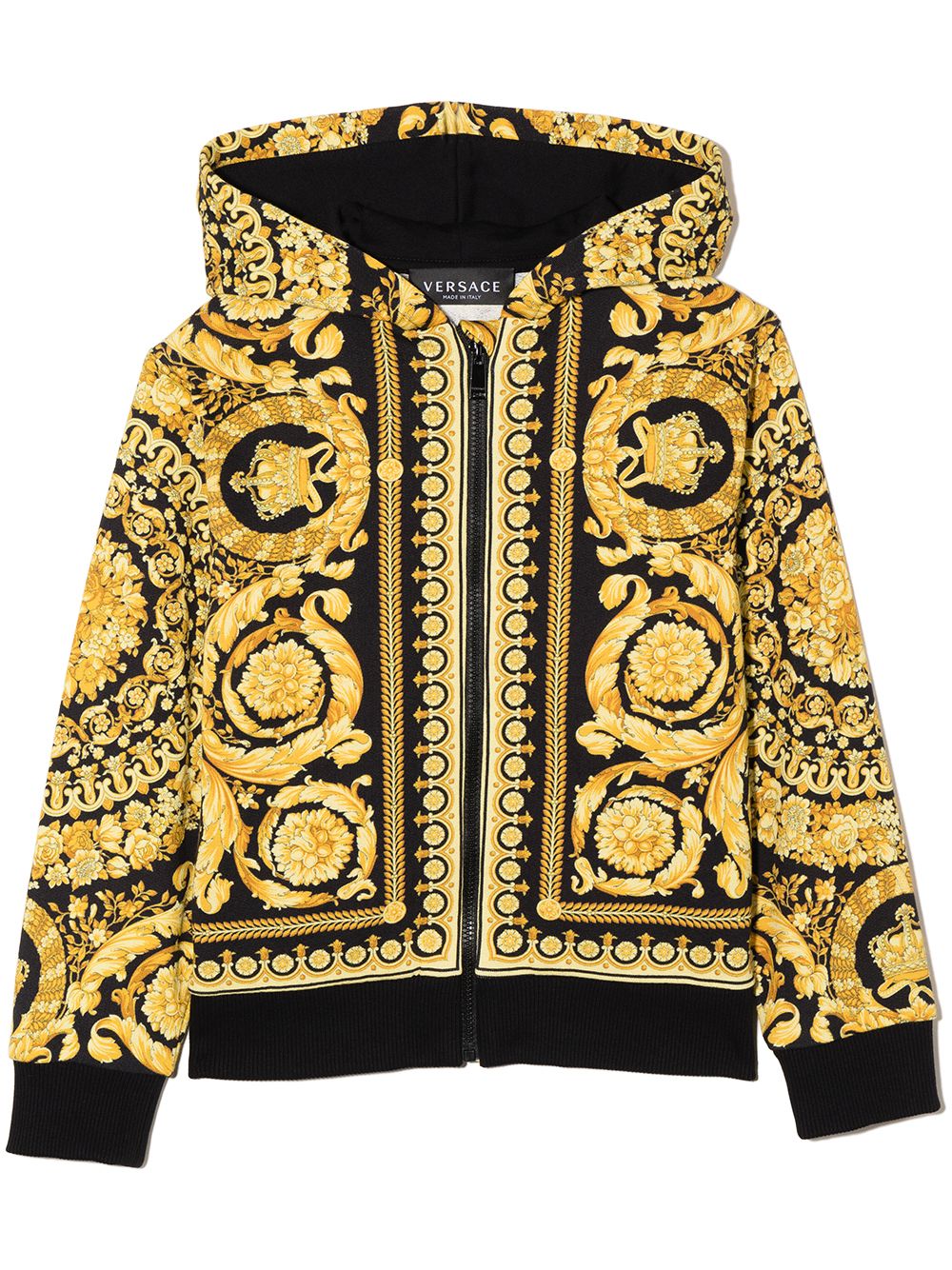 Versace Kids Barocco zip-up hoodie - Black von Versace Kids