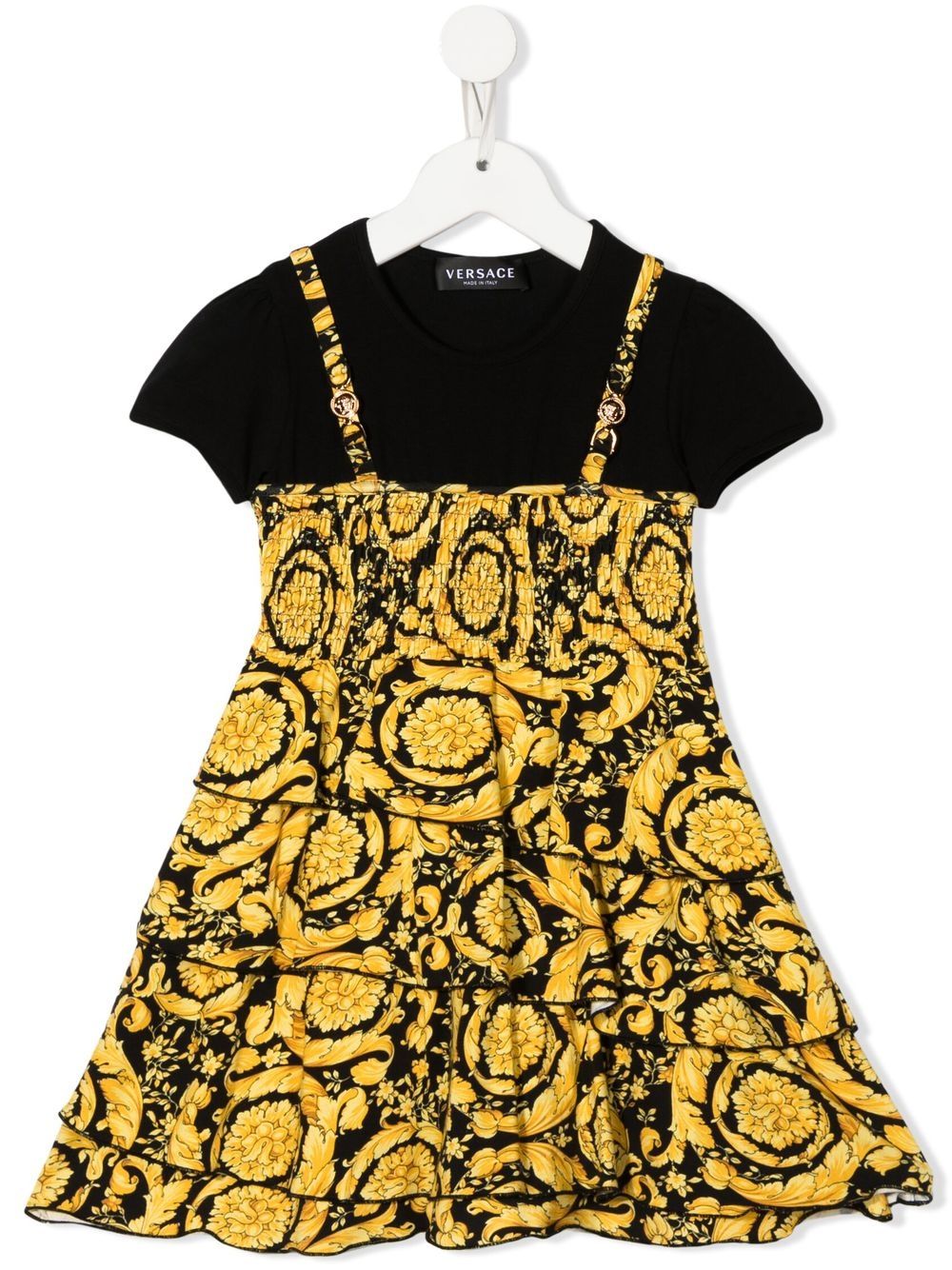 Versace Kids Baroque-print T-shirt dress - Black von Versace Kids