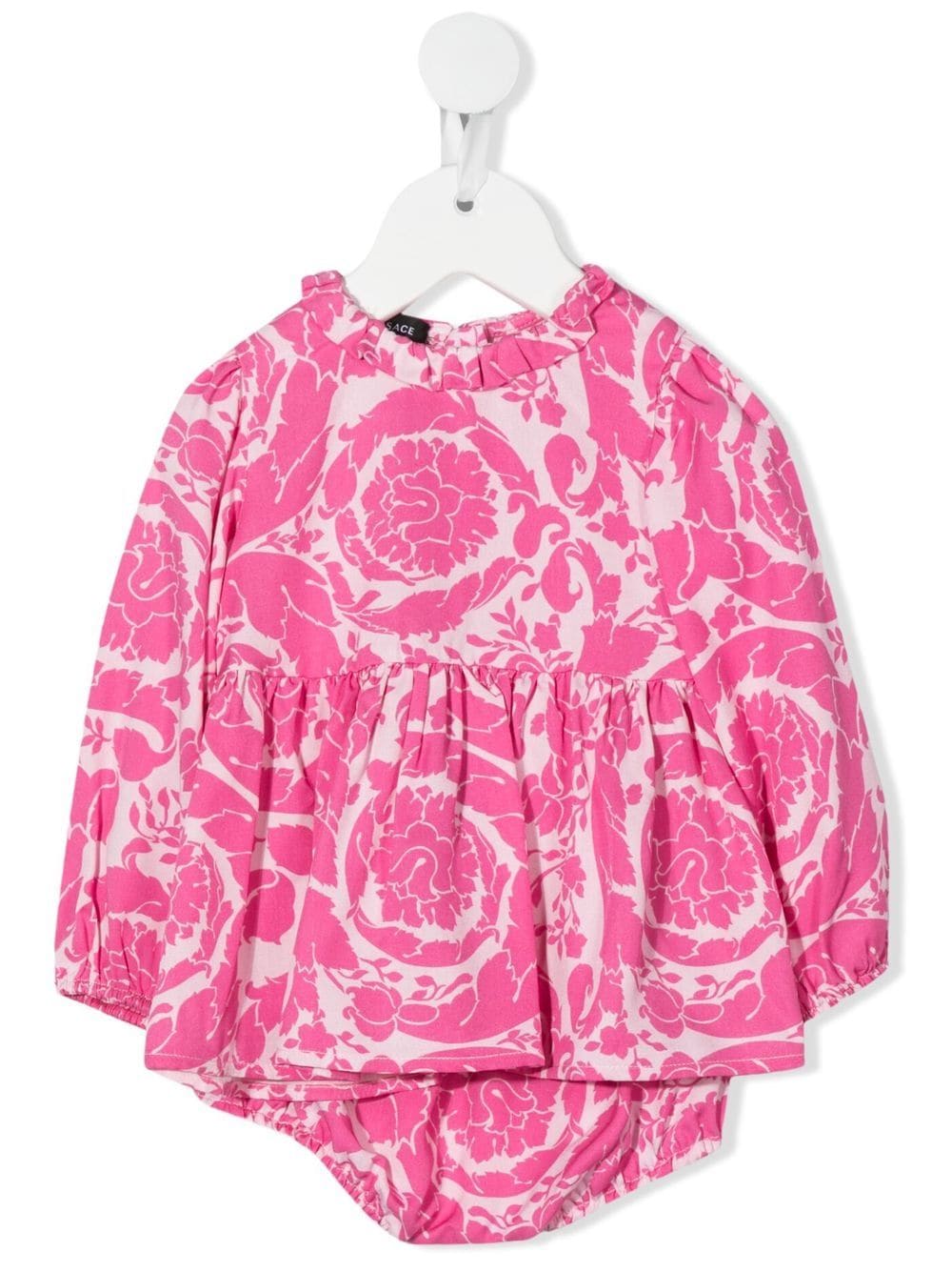 Versace Kids Baroque-print long-sleeve dress - Pink von Versace Kids