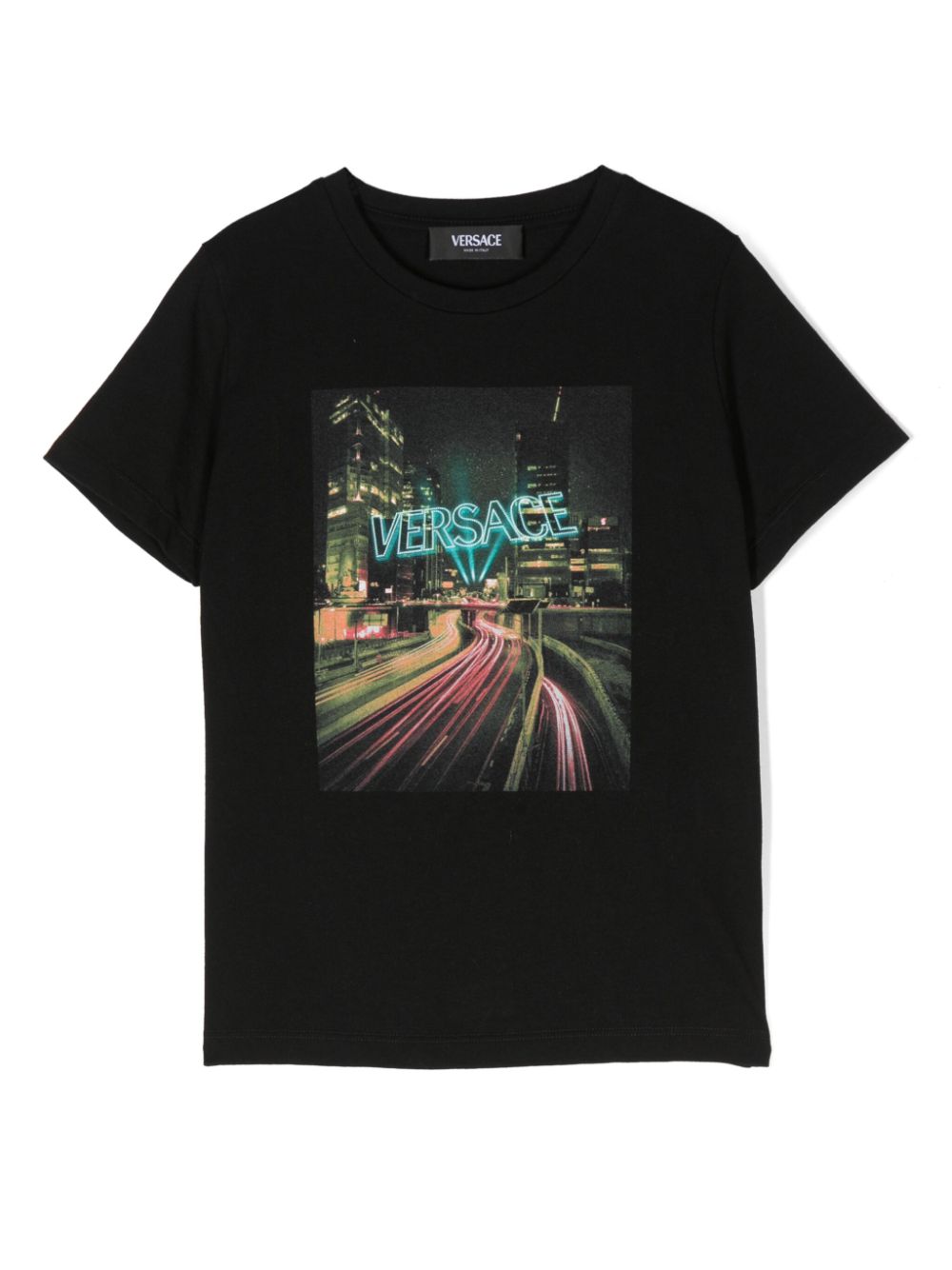 Versace Kids Blinding Lights cotton T-shirt - Black von Versace Kids