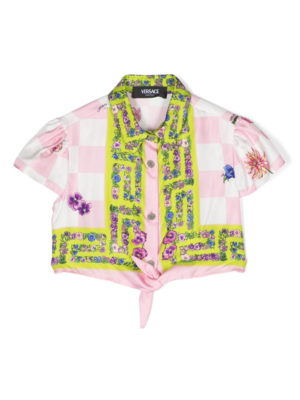 Versace Kids Blossom silk shirt - Pink von Versace Kids