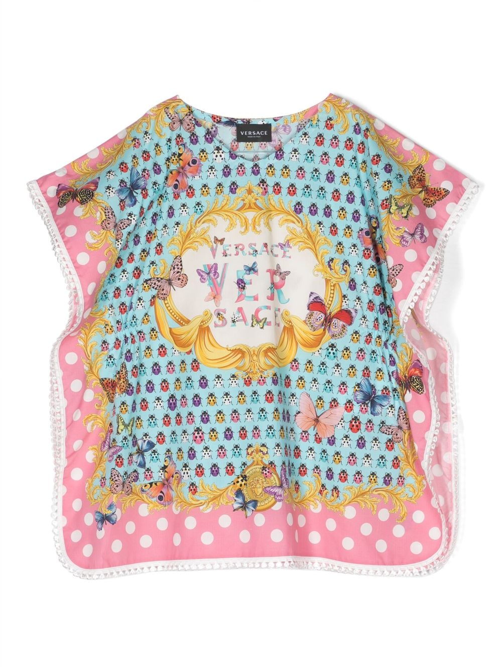 Versace Kids Butterflies-print cotton coverup - Blue von Versace Kids