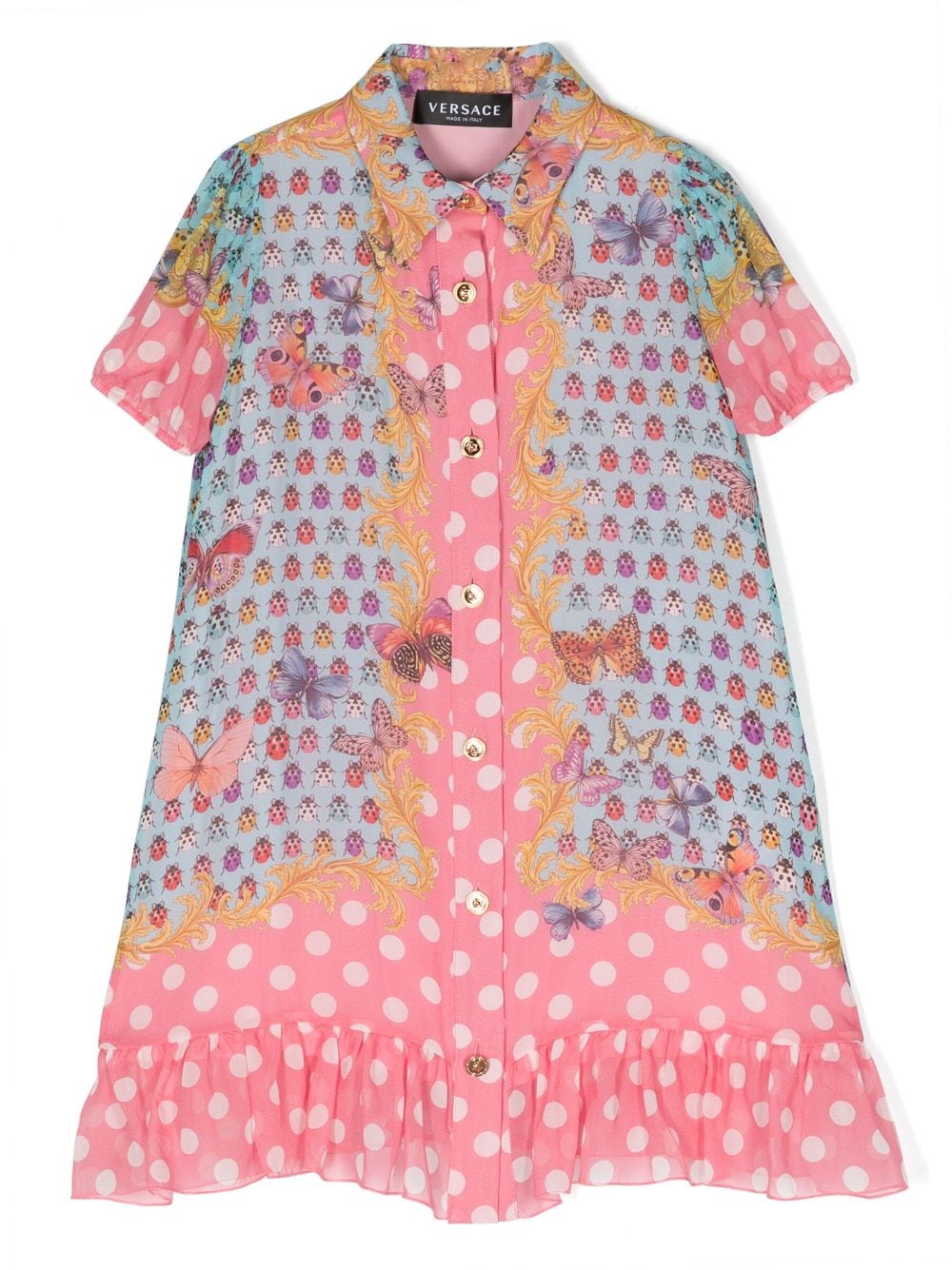 Versace Kids Butterflies silk dress - Pink von Versace Kids