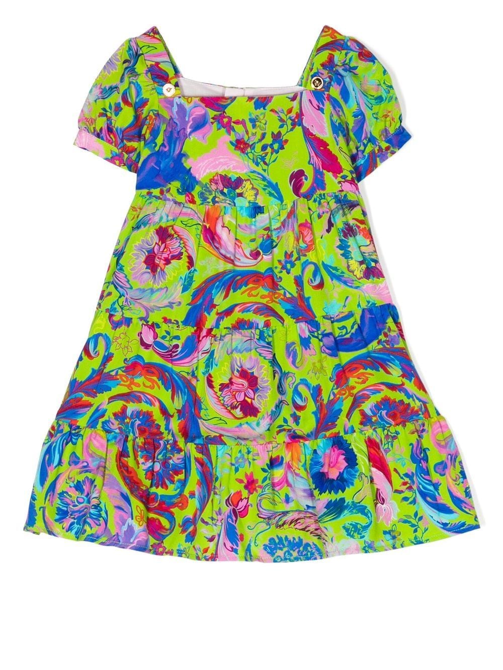 Versace Kids Kaleidoscopic Barocco-print dress - Green von Versace Kids