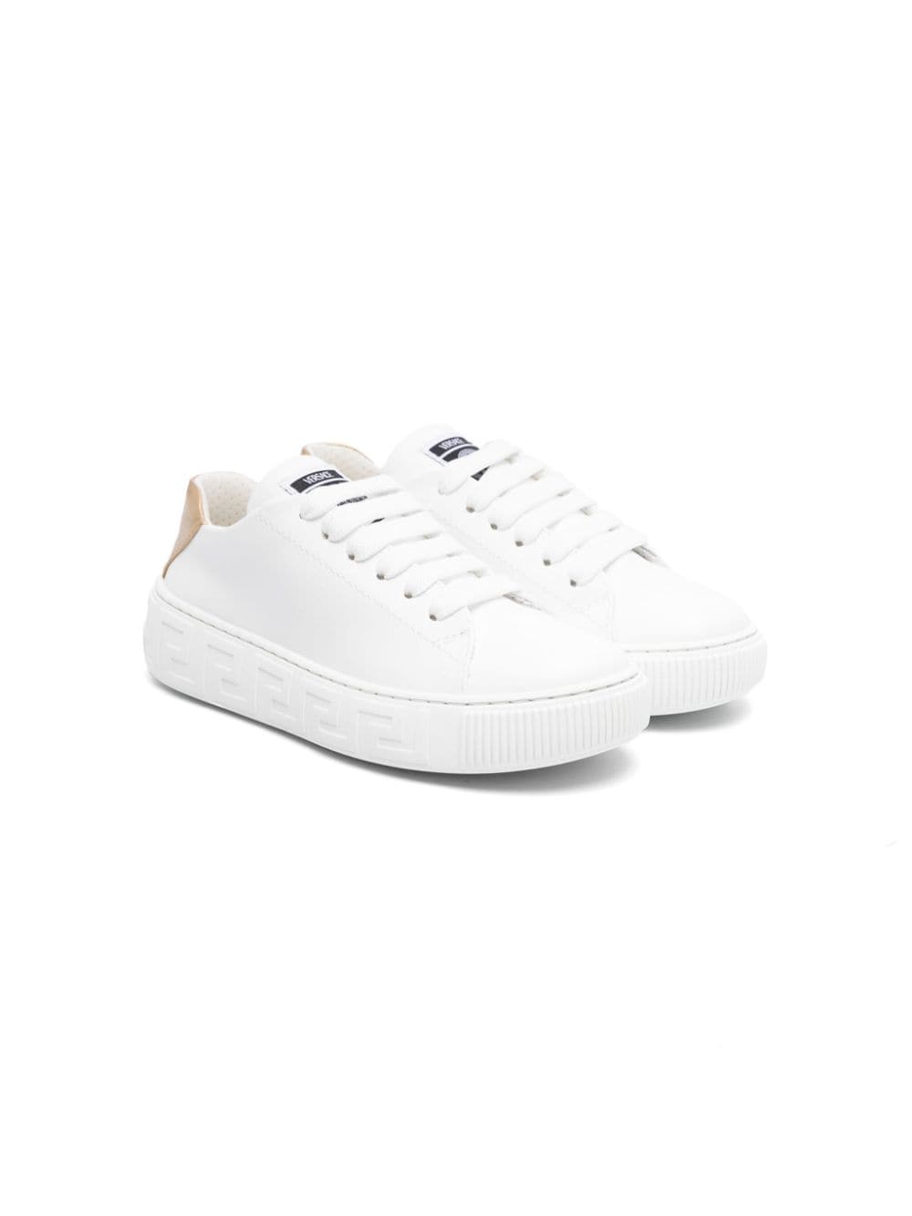 Versace Kids Greca-detail leather sneakers - White von Versace Kids