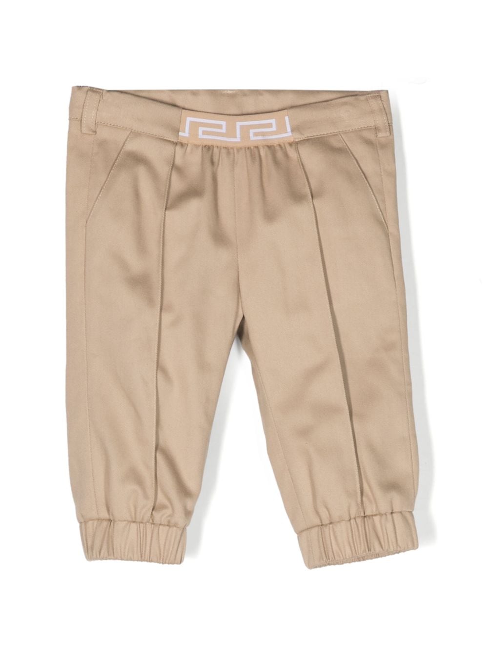 Versace Kids Greca-detail tapered trousers - Neutrals von Versace Kids