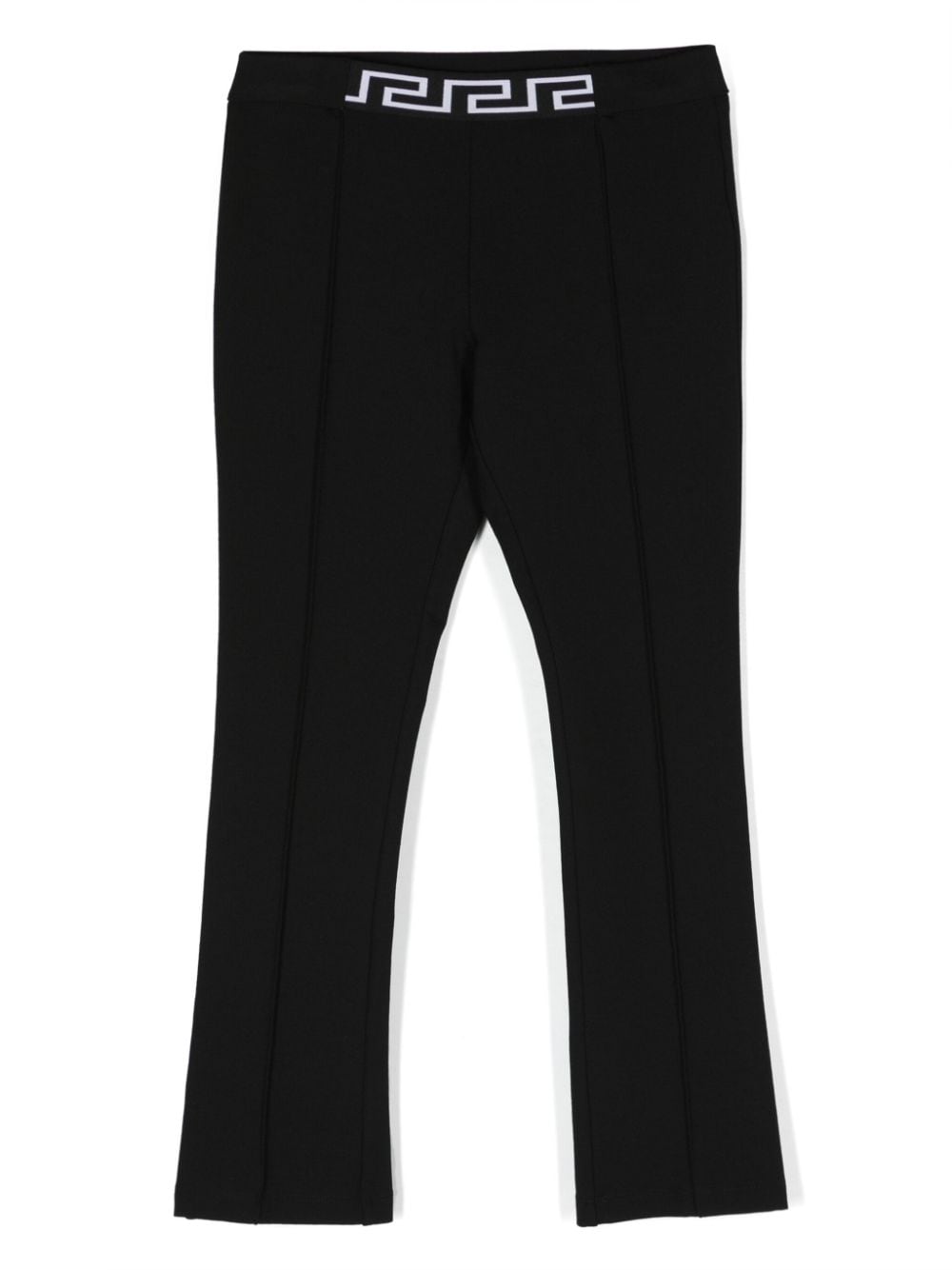 Versace Kids Greca elasticated-waist flared trousers - Black von Versace Kids