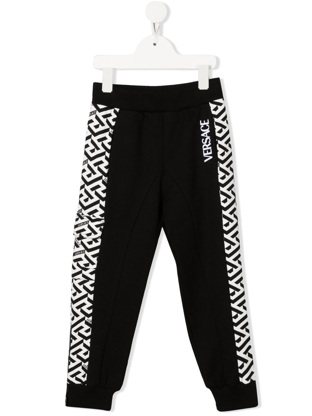 Versace Kids Greca pattern cotton track pants - Black von Versace Kids