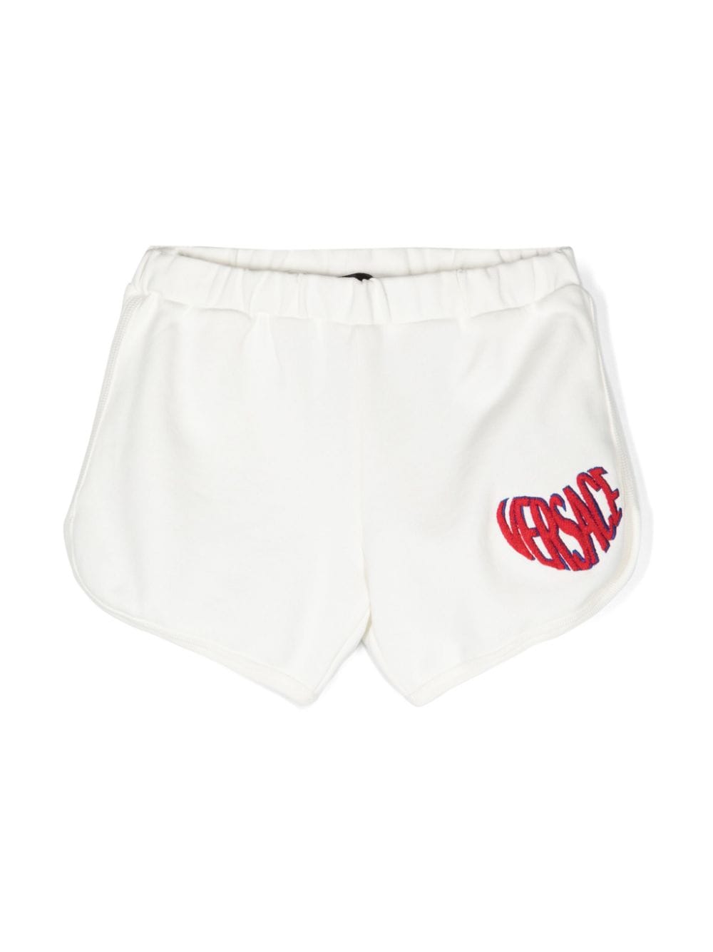 Versace Kids Heart logo-embroidered short shorts - White von Versace Kids