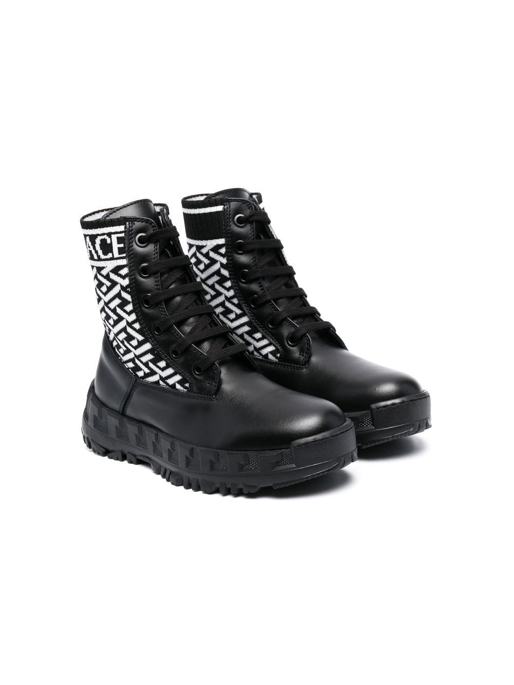 Versace Kids La Greca ankle boots - Black von Versace Kids