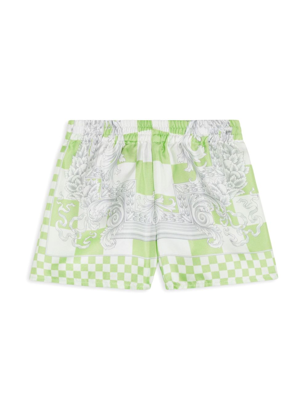 Versace Kids Medusa Contrasto silk shorts - Green von Versace Kids