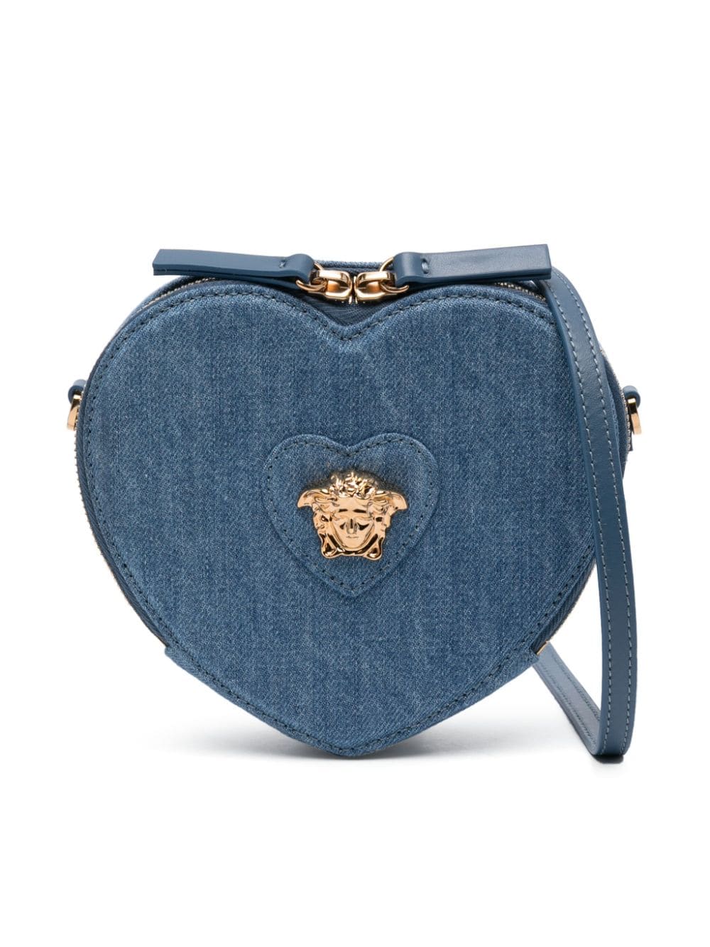 Versace Kids Medusa Head denim crossbody bag - Blue von Versace Kids