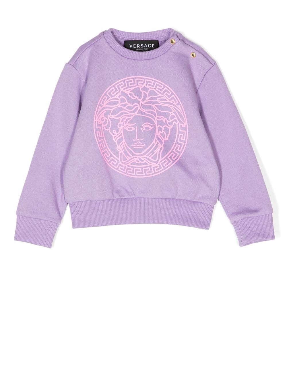 Versace Kids Medusa Head-print crew neck sweatshirt - Purple von Versace Kids