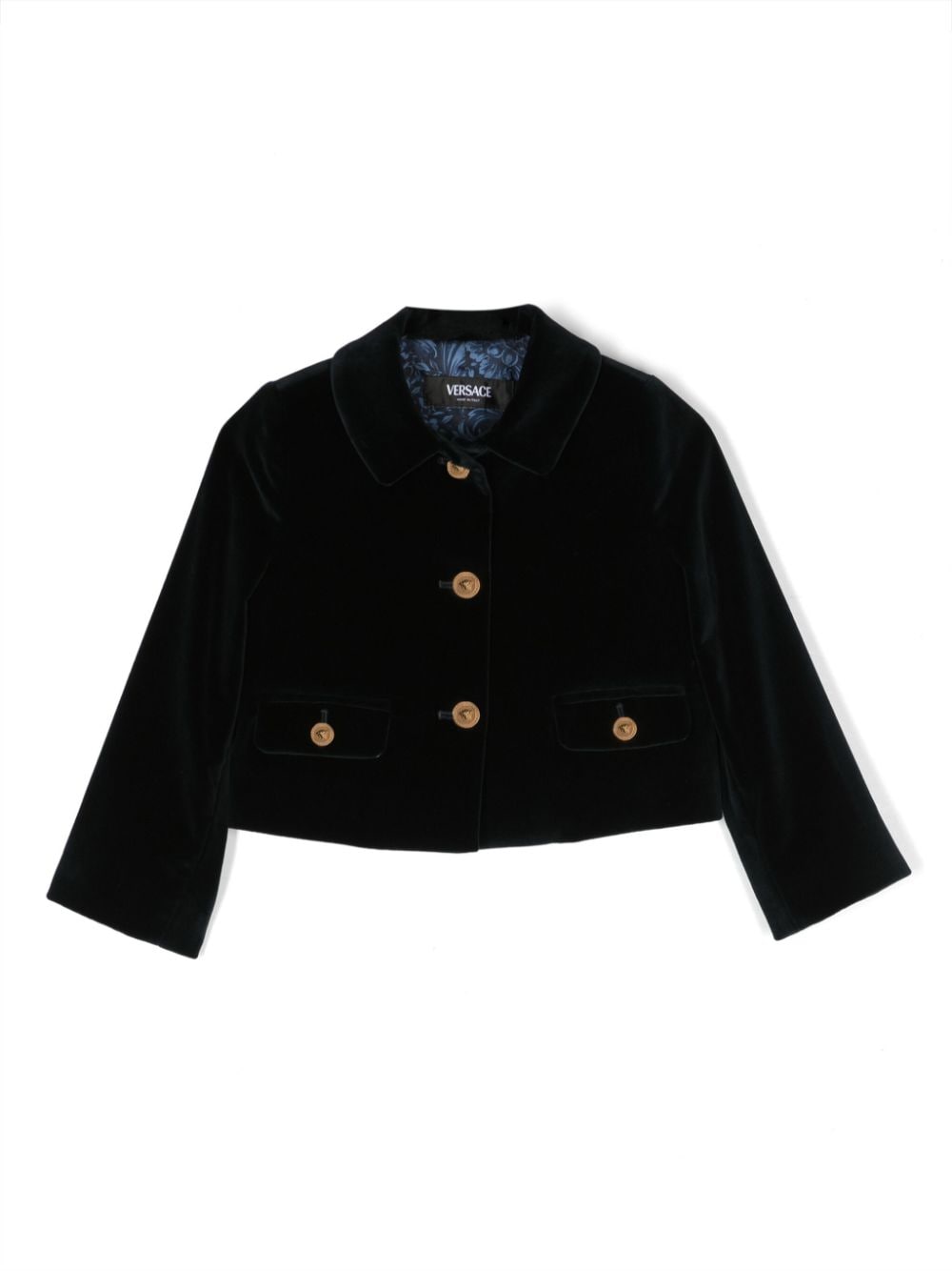 Versace Kids Medusa Head velvet jacket - Blue von Versace Kids