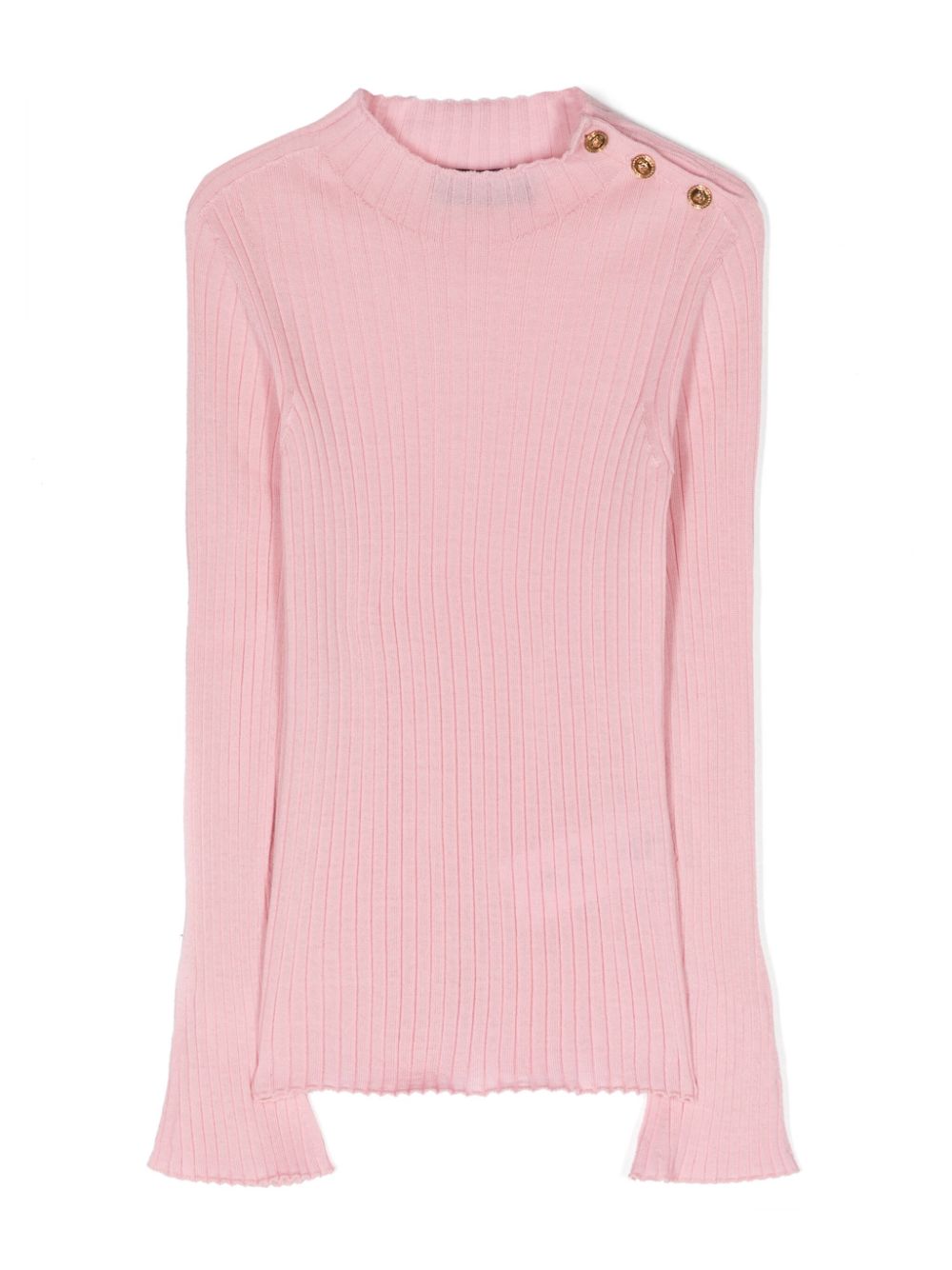 Versace Kids Medusa-button ribbed jumper - Pink von Versace Kids