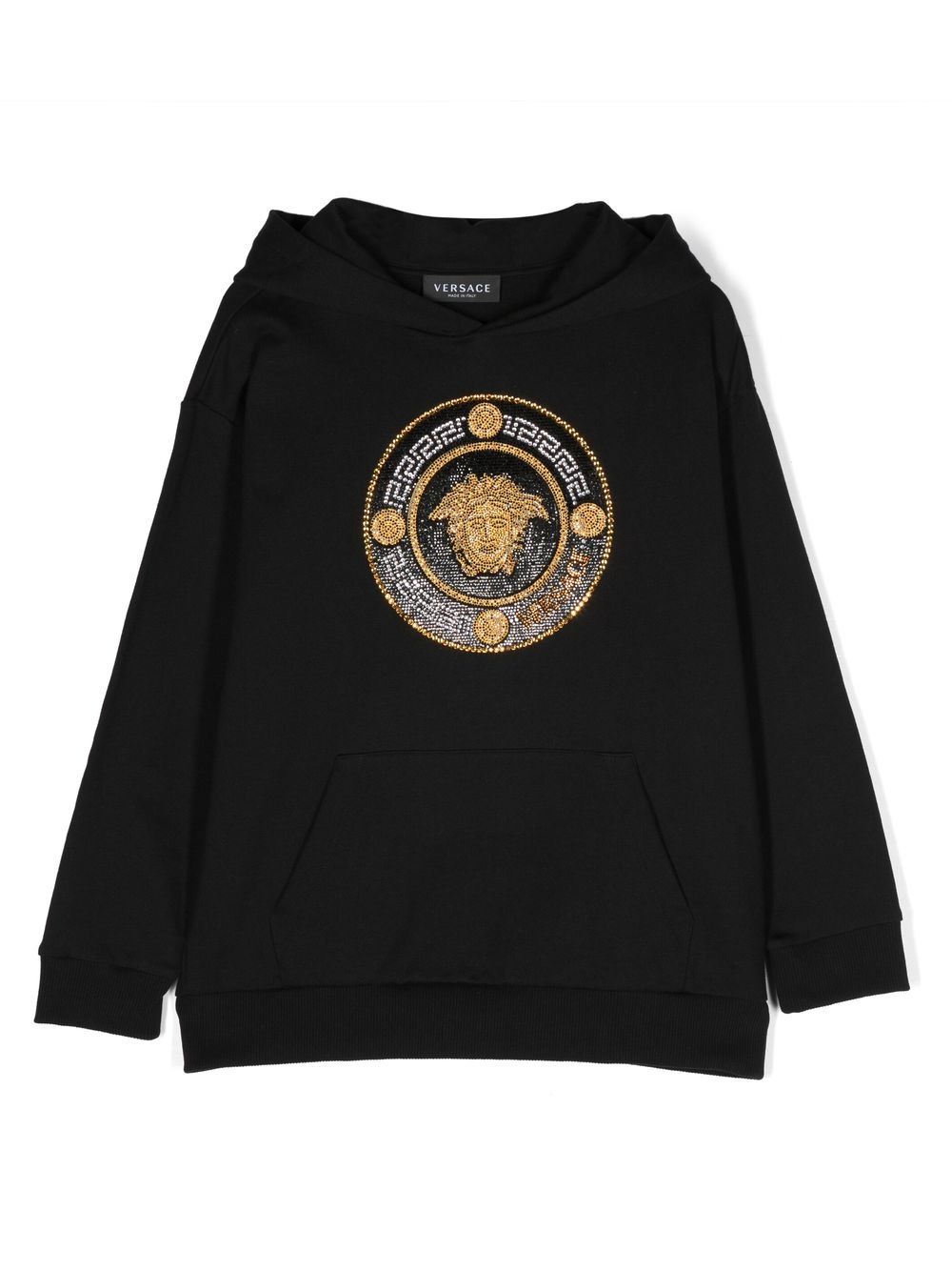 Versace Kids Medusa embellishment hoodie - Black von Versace Kids