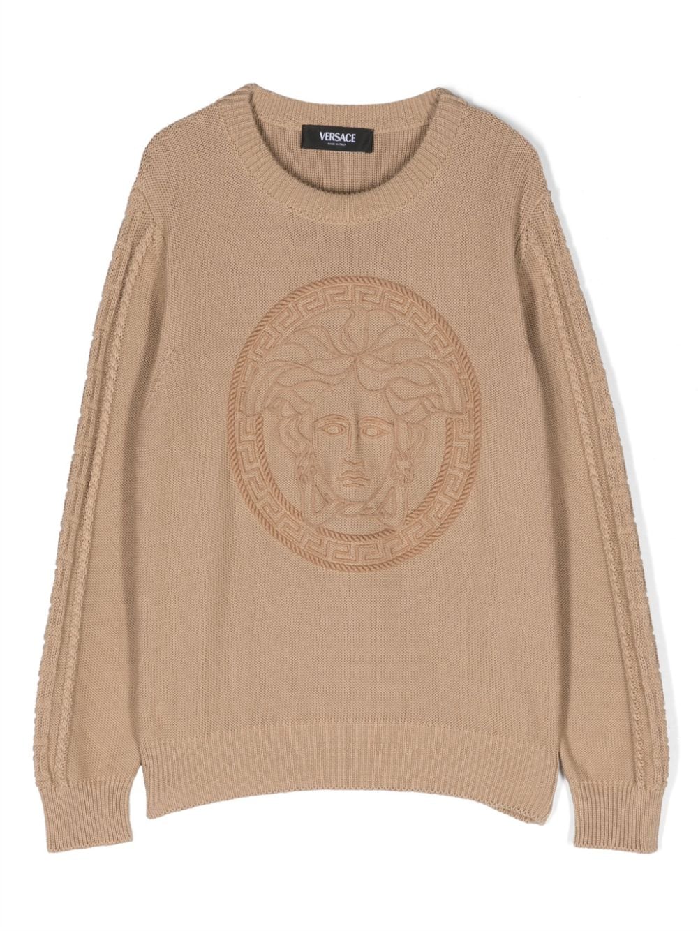 Versace Kids Medusa embroidered jumper - Brown von Versace Kids