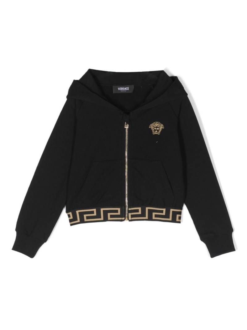 Versace Kids Medusa-embroidered zip-up hoodie - Black von Versace Kids