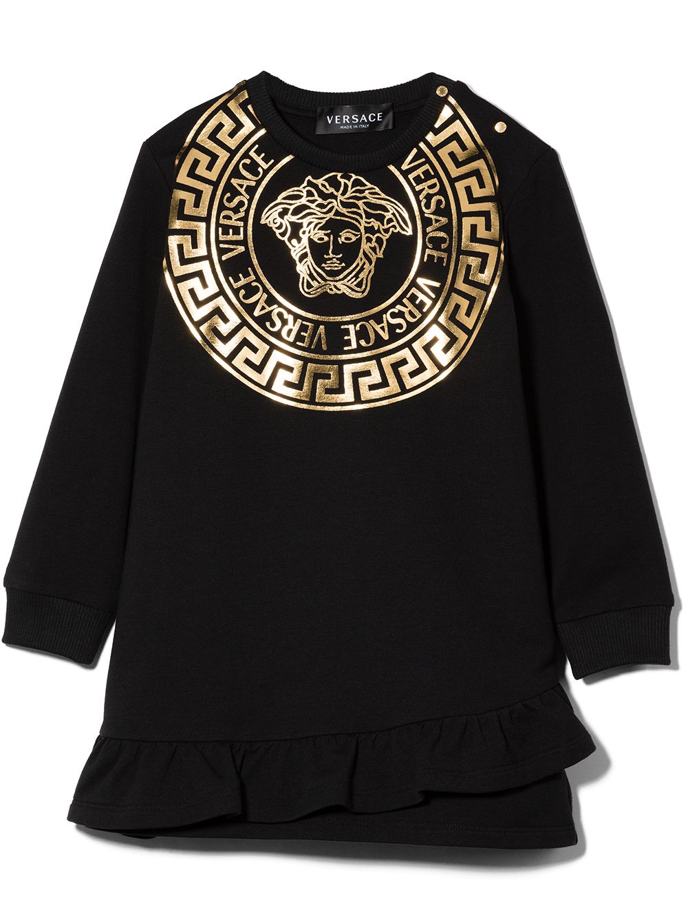 Versace Kids Medusa graphic print sweatshirt dress - Black von Versace Kids