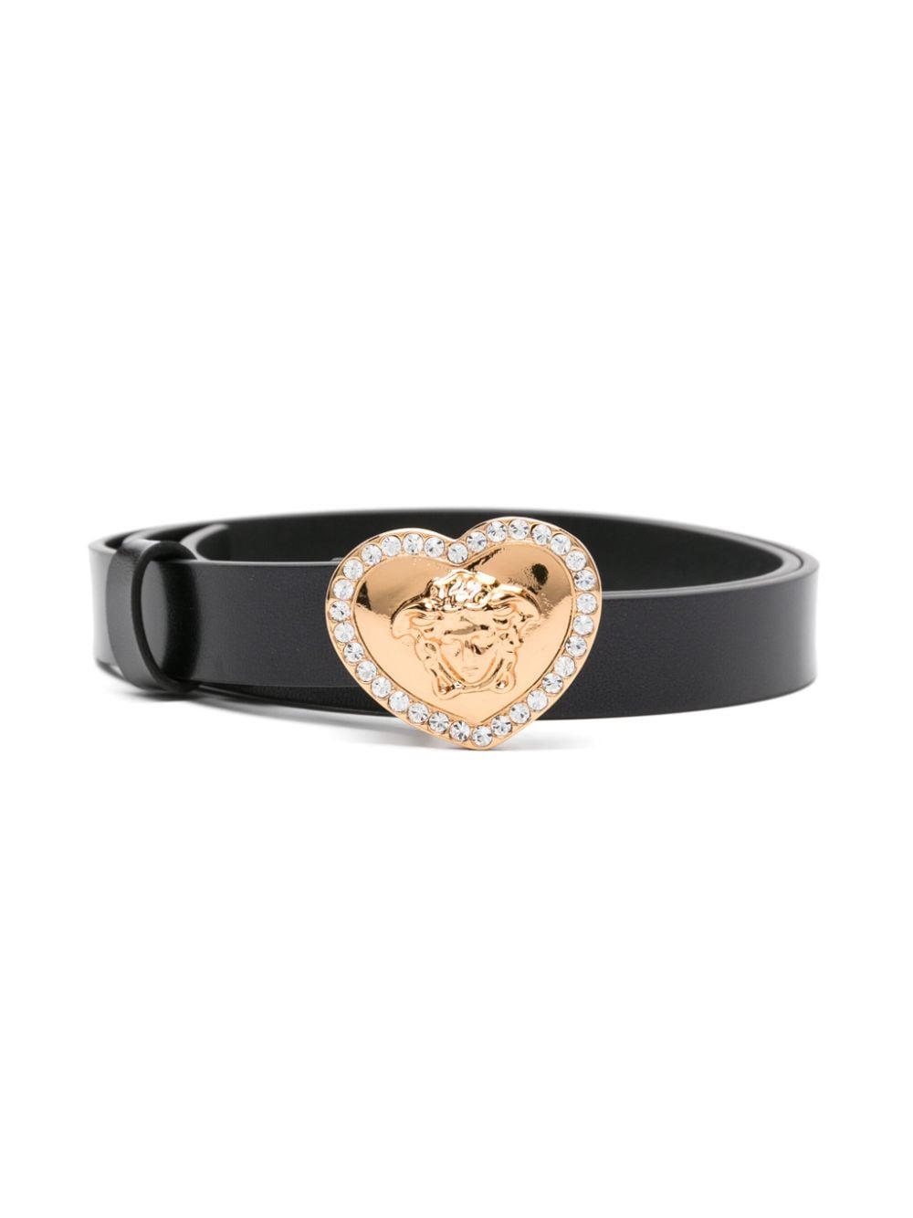 Versace Kids Medusa heart-buckle leather belt - Black von Versace Kids