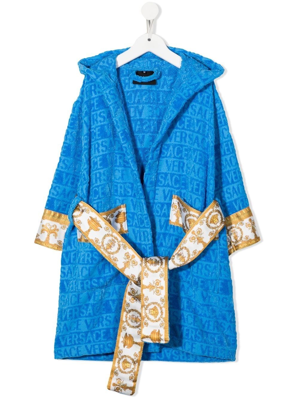 Versace Kids I Love Baroque hooded bathrobe - Blue von Versace Kids
