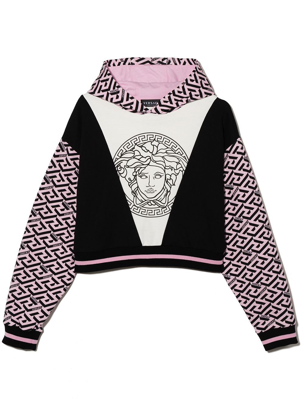 Versace Kids Medusa-print cotton hoodie - Black von Versace Kids