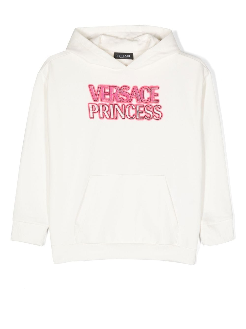 Versace Kids Princess logo-print cotton hoodie - White von Versace Kids