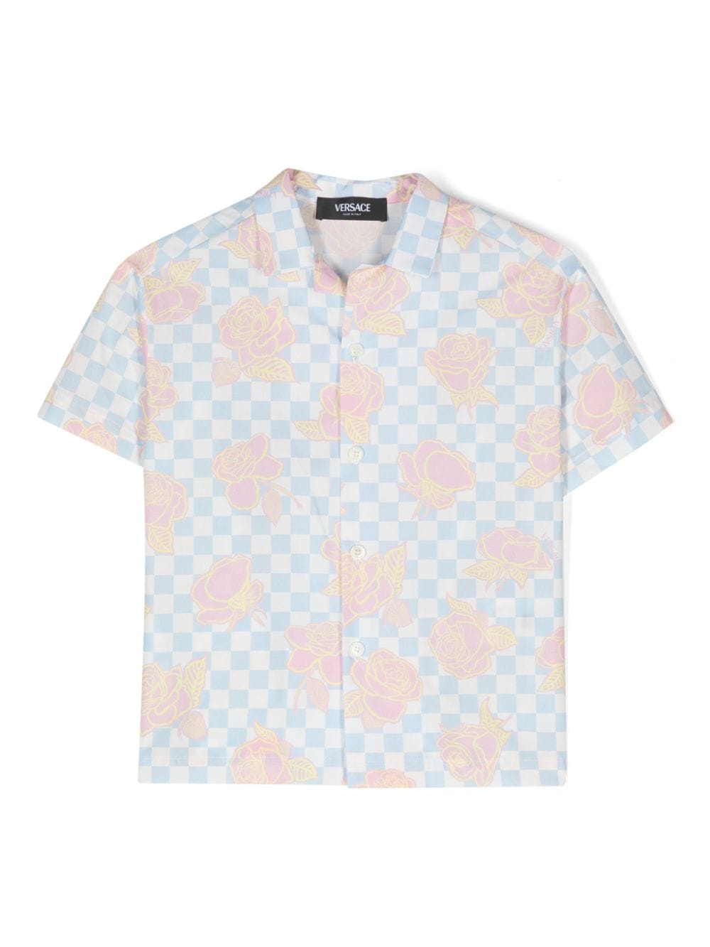 Versace Kids Rose Contrasto shirt - Blue von Versace Kids