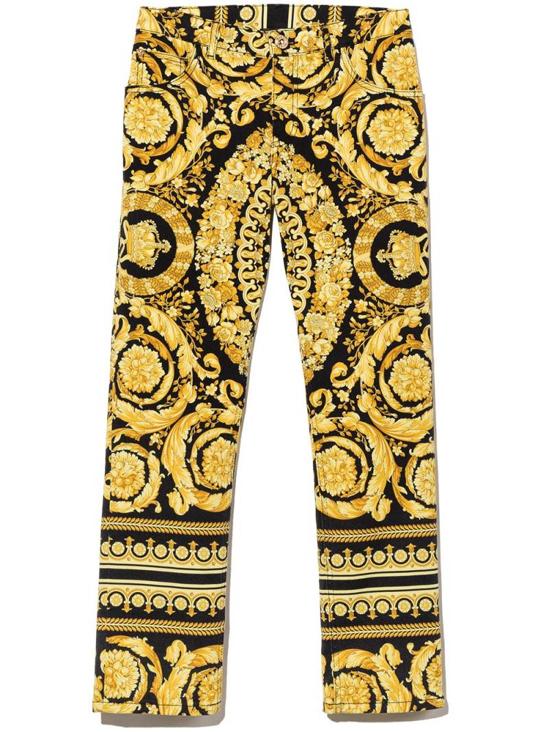 Versace Kids Barocco print straight-leg jeans - Black von Versace Kids