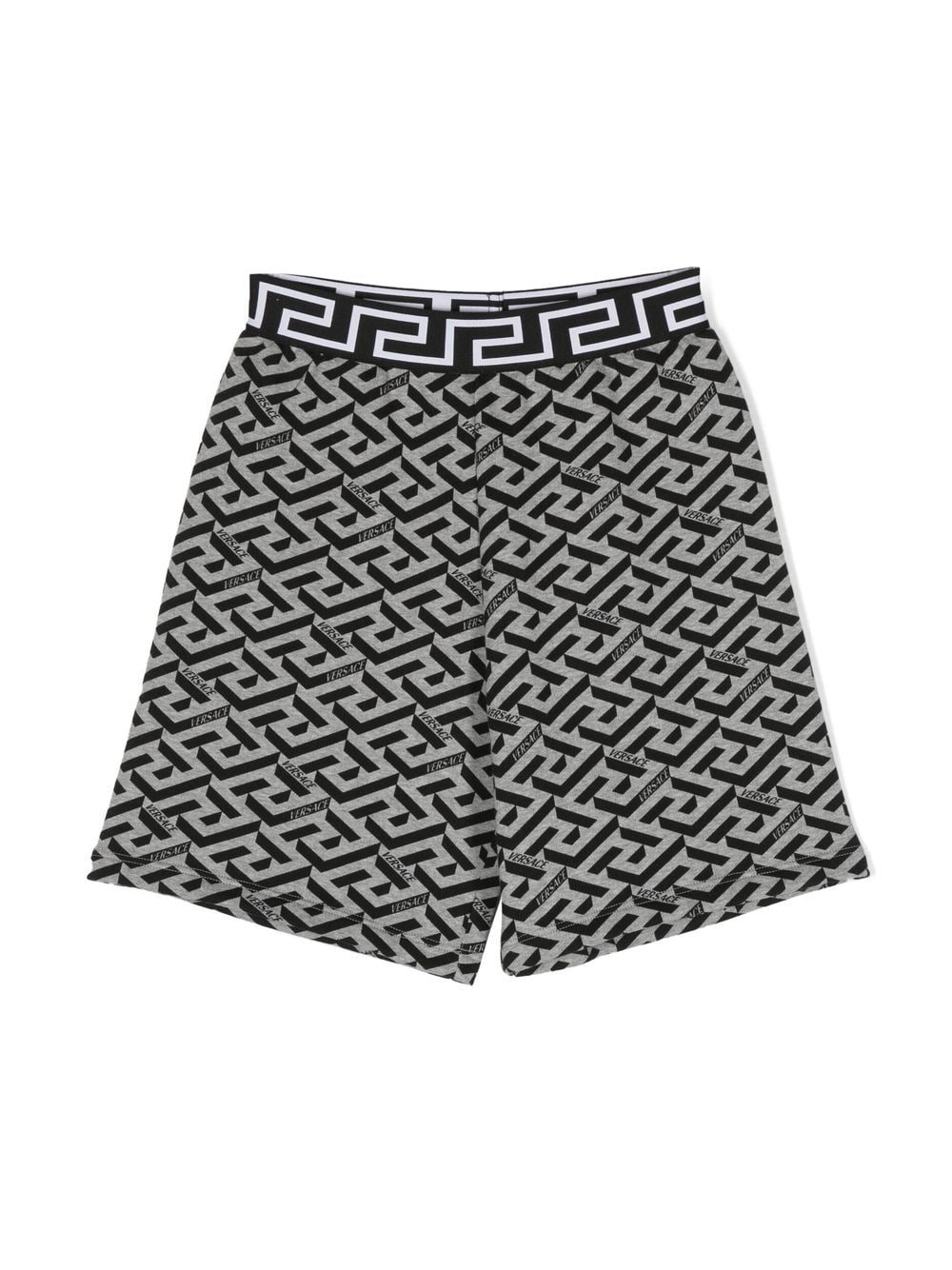 Versace Kids all-over monogram-print shorts - Grey von Versace Kids