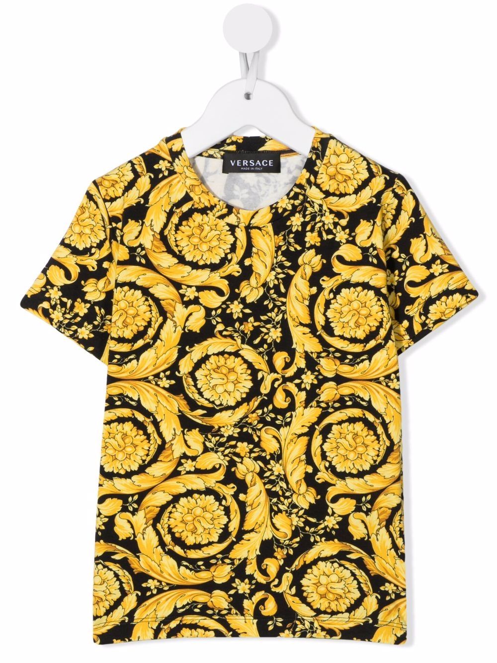 Versace Kids baroque-pattern print T-shirt - Black von Versace Kids