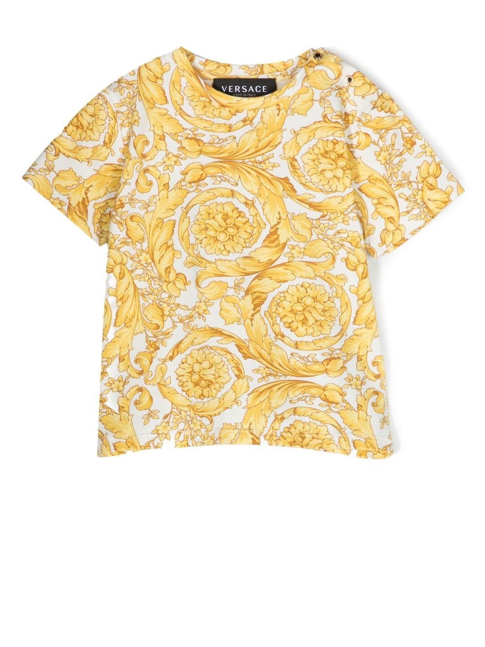 Versace Kids baroque-pattern print T-shirt - Yellow von Versace Kids