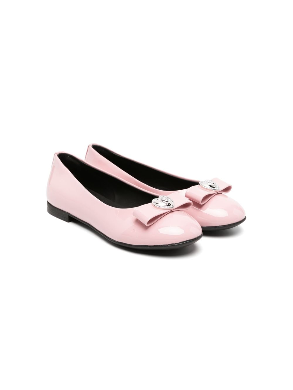Versace Kids bow-detail leather ballerina shoes - Pink von Versace Kids