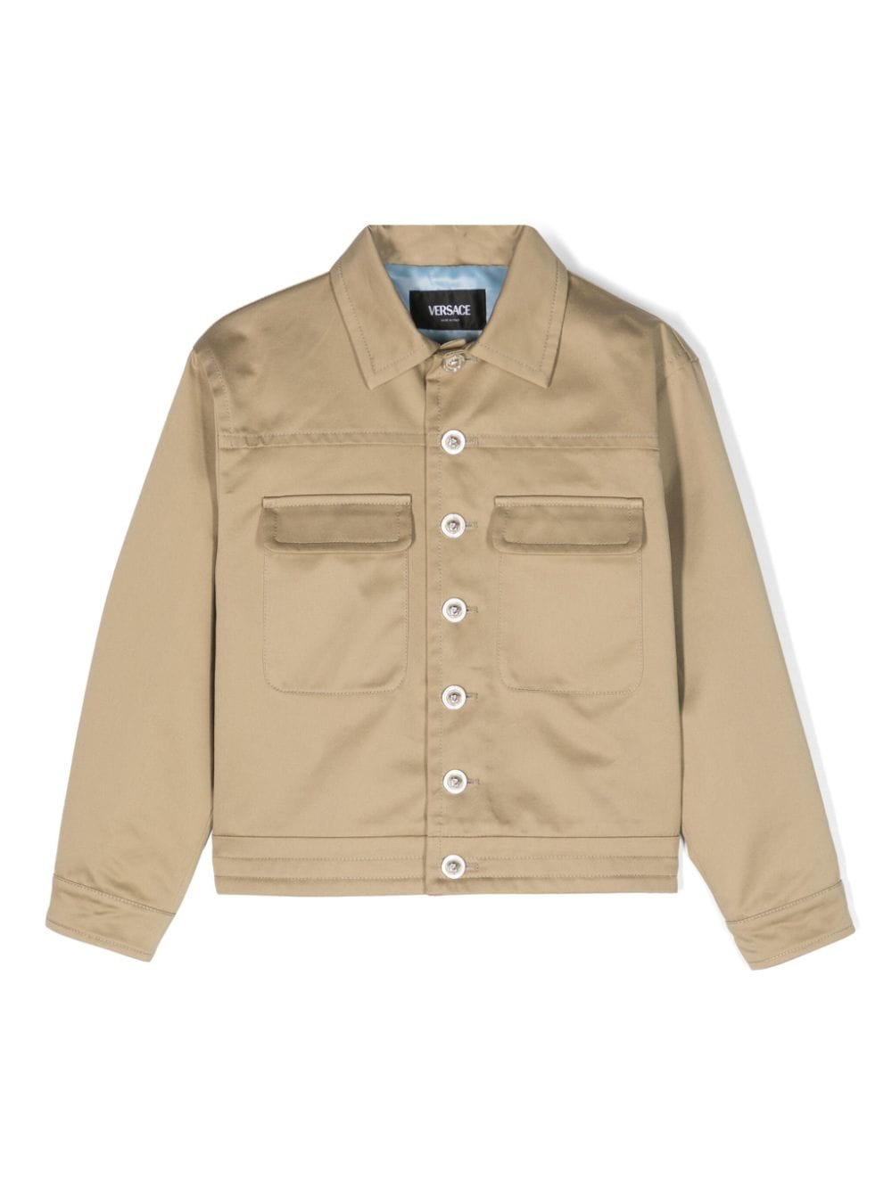 Versace Kids buttoned cotton shirt jacket - Neutrals von Versace Kids