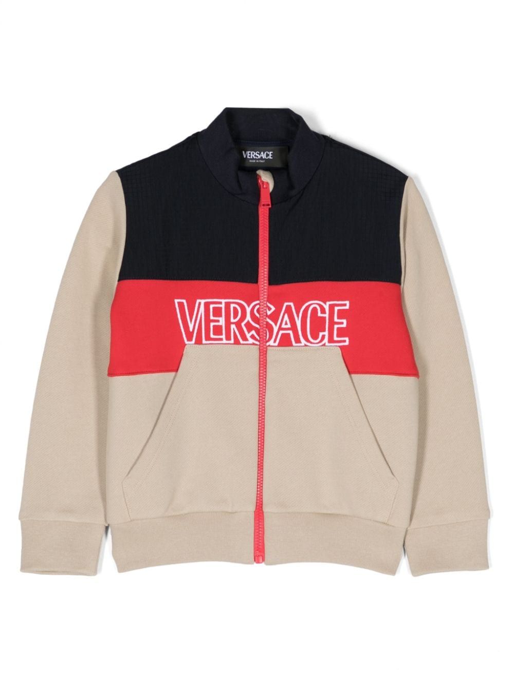 Versace Kids colour-block cotton jacket - Brown von Versace Kids