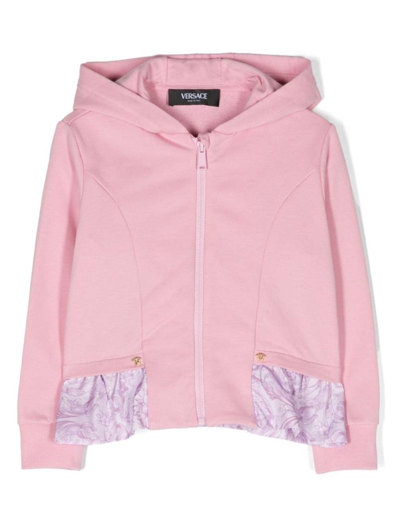 Versace Kids contrast-trim zipped hoodie - Pink von Versace Kids