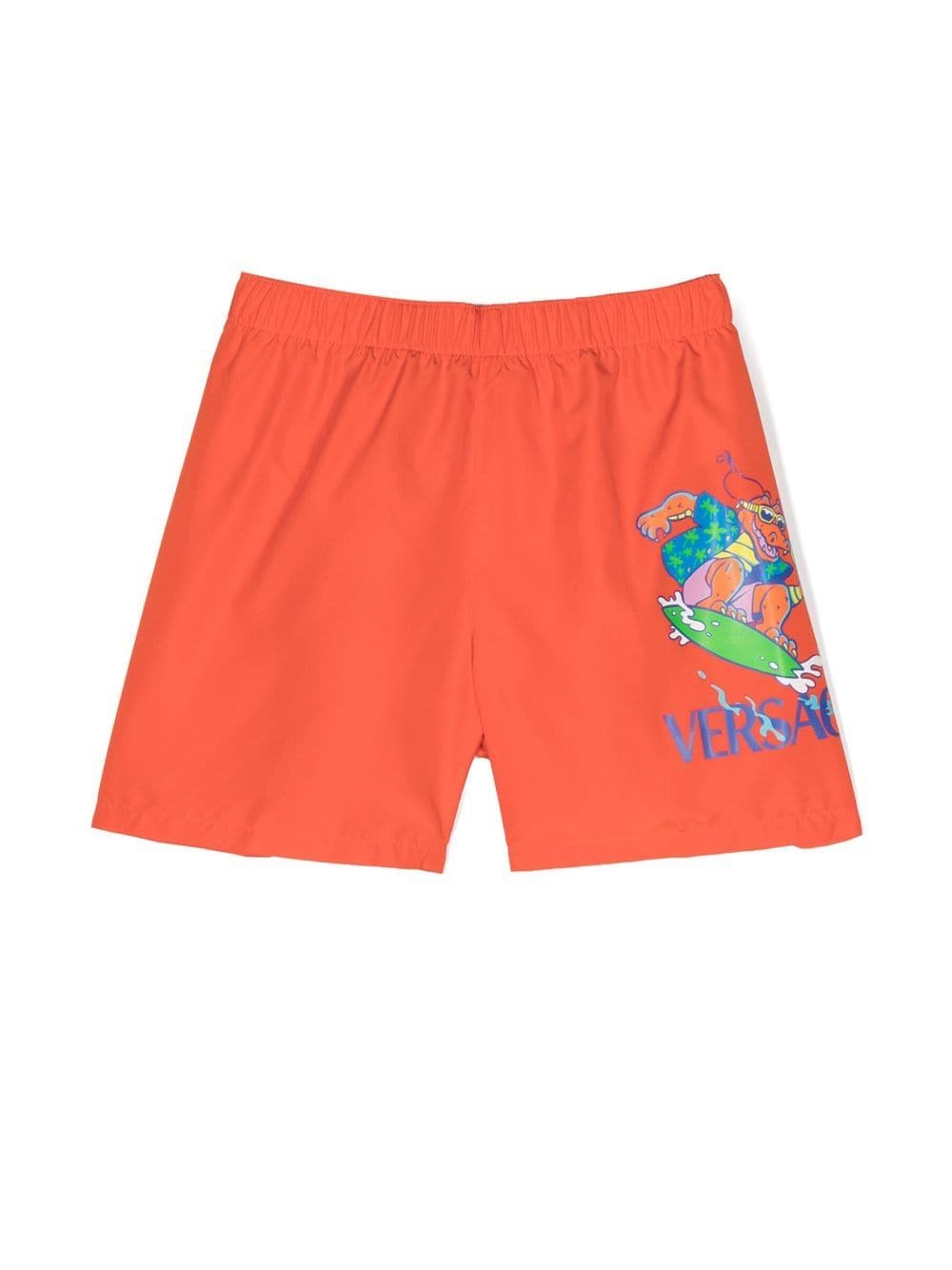 Versace Kids crocodile-print shorts - Orange von Versace Kids