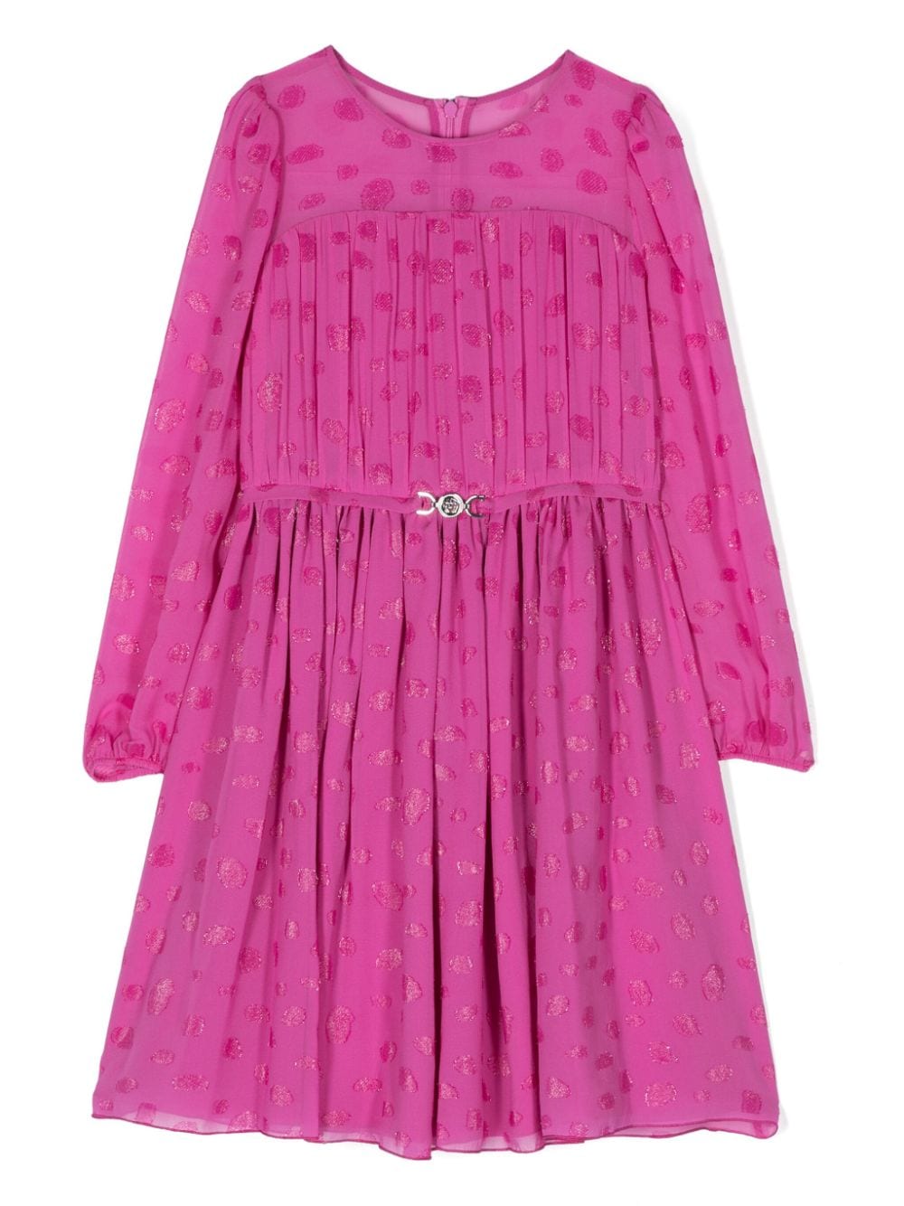 Versace Kids dot-pattern belted flared dress - Pink von Versace Kids