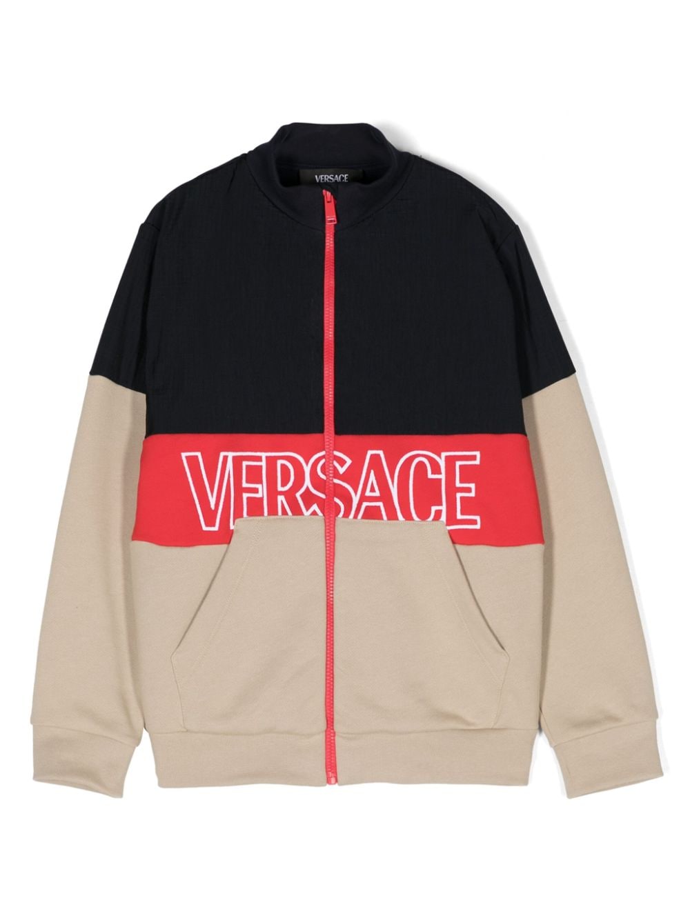 Versace Kids embroidered-logo zip-up sweatshirt - Blue von Versace Kids