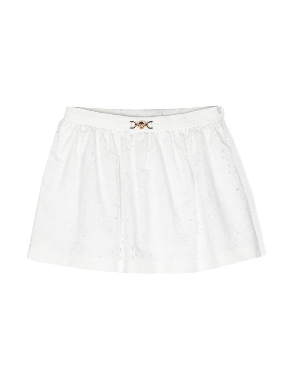 Versace Kids floral-embroidered flared skirt - White von Versace Kids