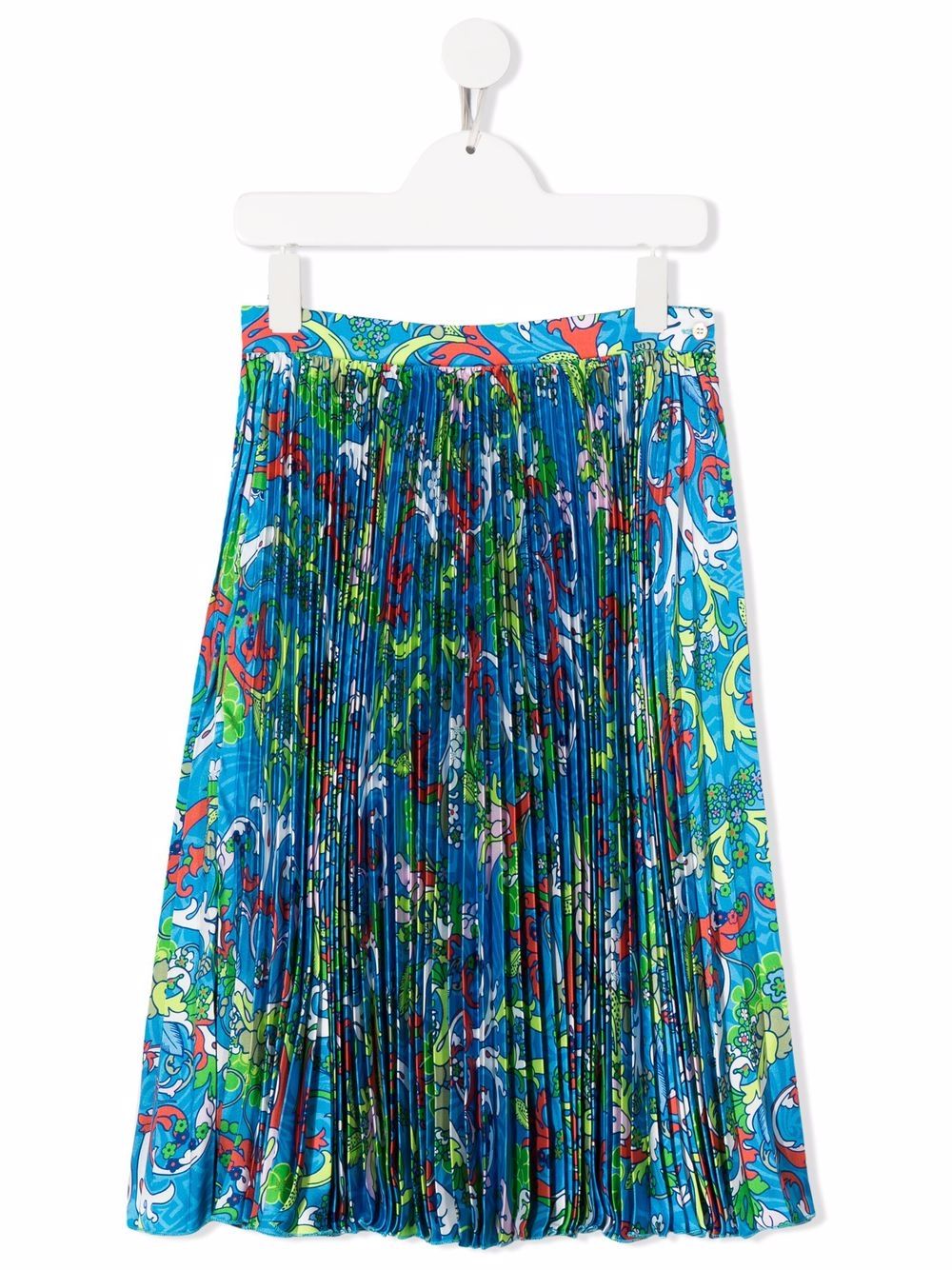 Versace Kids floral pleated skirt - Blue von Versace Kids